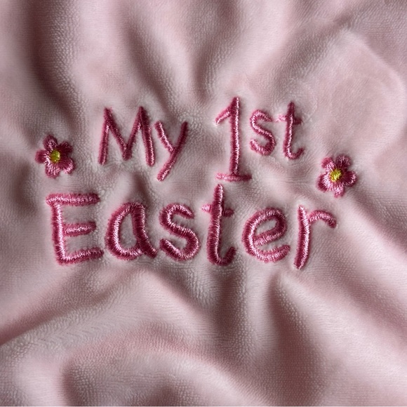 Happy Go Lovely Security Blanket “My 1st Easter” Rabbit Bunny Pink Plush Rattle - Picture 4 of 11